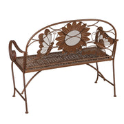 Weatherproof Sunflower with Butterflies Outdoor Bench | Holds Up to 400 lbs