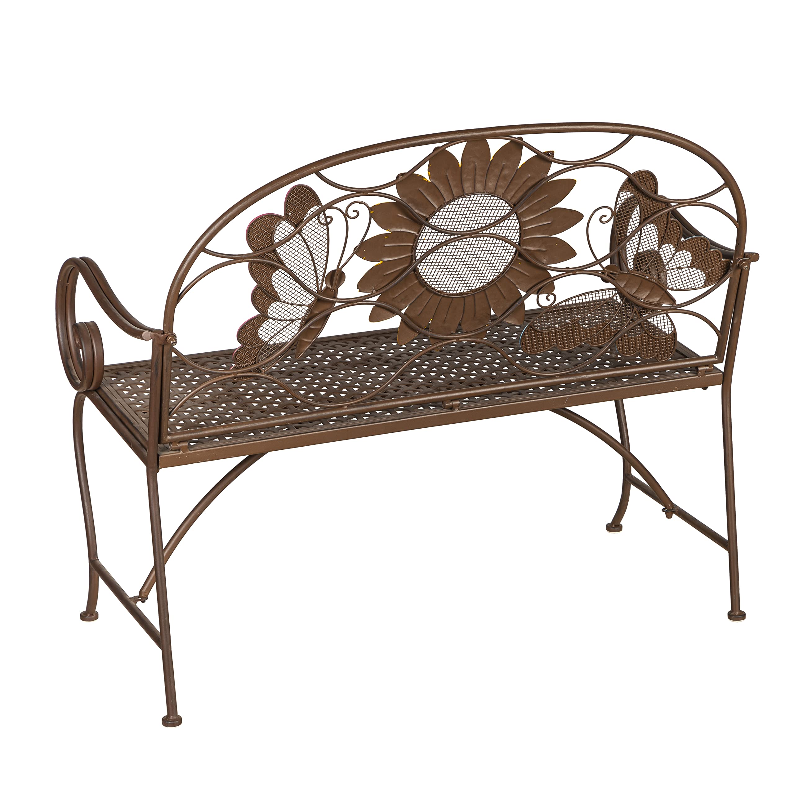 Weatherproof Sunflower with Butterflies Outdoor Bench | Holds Up to 400 lbs