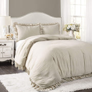 Reyna Ruffle Comforter Set - 3 Piece Cozy Ruffled Bedding - California King, Wheat