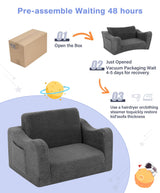 Toddler Couch, K2 2-in-1 Fold Out Toddler Sofa, Convertible Toddler Sofa to Lounger