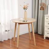 28.3" Small Round Dining Table for 2,Wooden Space-Saving Kitchen Dinner Table Rustic Wood Dining Table