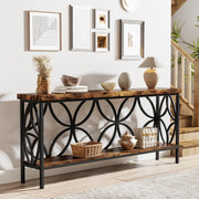 70.9-Inch Narrow Sofa Table, Industrial Long Sofa Table Behind Couch,