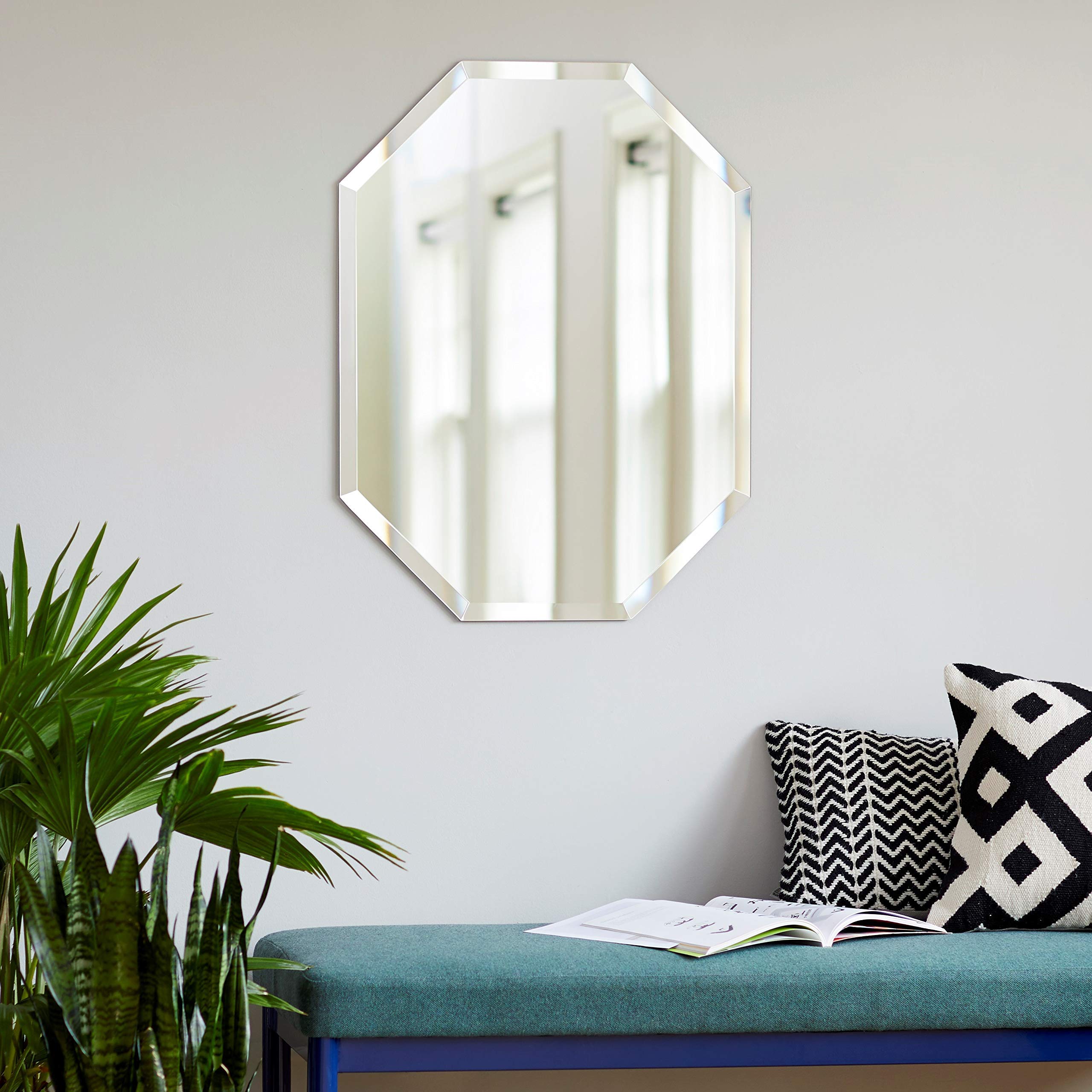 Frameless Octagon Mirror | 1" Beveled Edge | Bathroom Wall Mirror