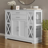 Sideboard Buffet, 47 Inch Storage Console Table Coffee Bar Kitchen Cupboard Pantry