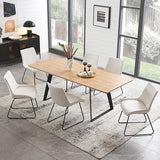 Modern mid-Century Dining Table Dining Table and Chairs Rectangular Wooden Dining