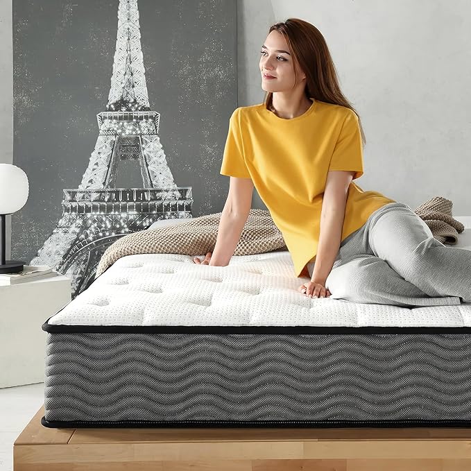 10 Inch True Support Hybrid Mattress [New Version], Queen, Fiberglass Free