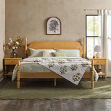 Traditional Wood Spindle Post Queen Bed Frame with Headboard