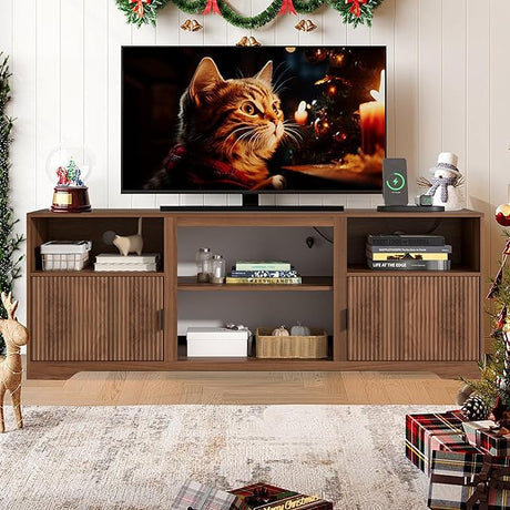 TV Stand for Television up to 80 Inch,Entertainment Center with Adjustable Shelf