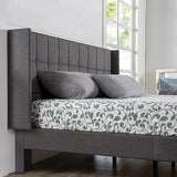 Dori Upholstered Platform Bed Frame with Wingback Headboard, Mattress Foundation,