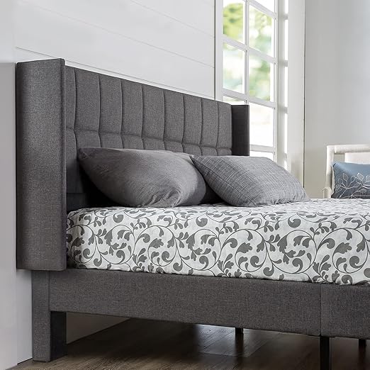 Dori Upholstered Platform Bed Frame with Wingback Headboard
