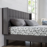 Dori Upholstered Platform Bed Frame with Wingback Headboard, Mattress Foundation,