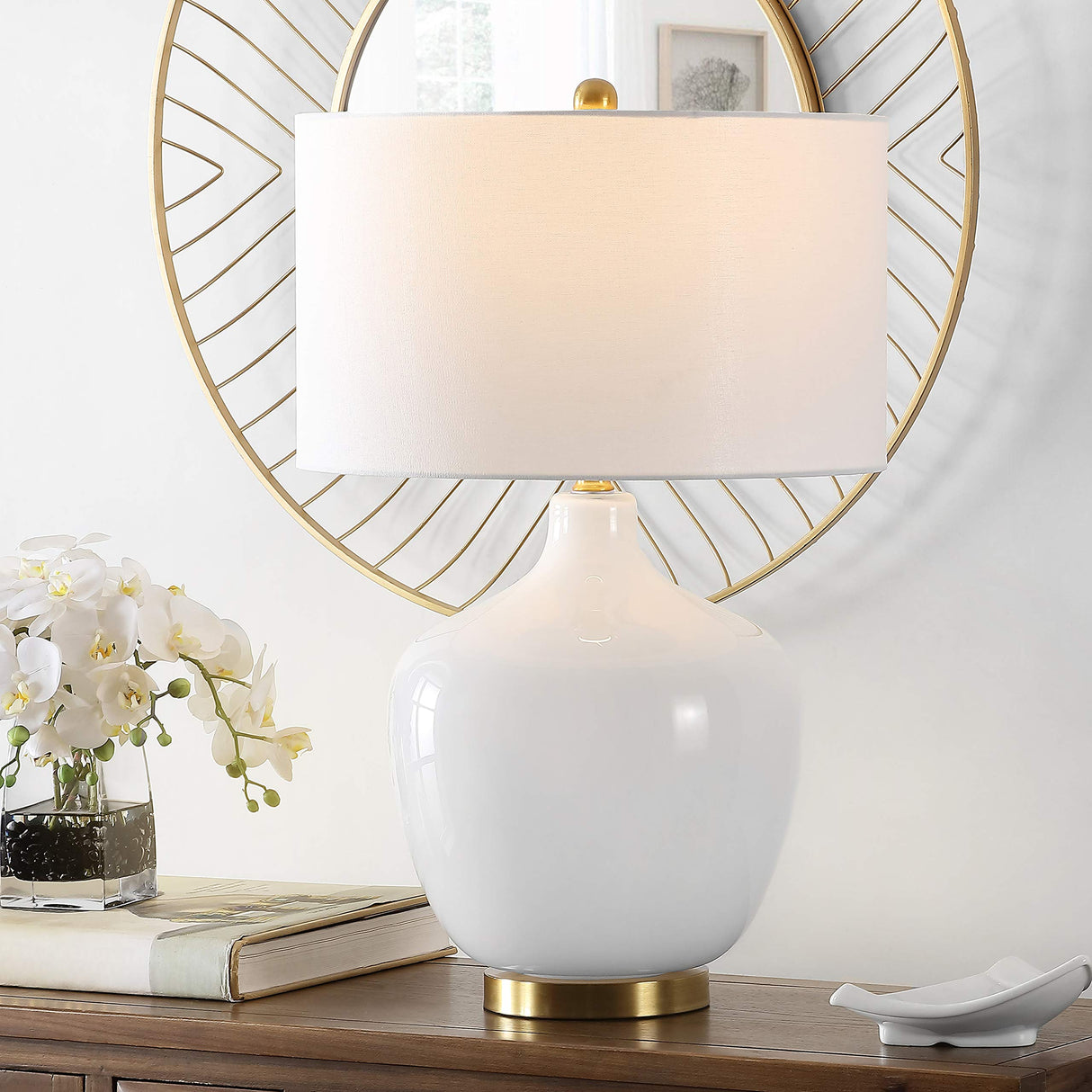 Lighting Collection Eugenie Modern Contemporary Antique White Glass Gourd 27