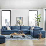 Commix Down-Filled Overstuffed Upholstered 6-Piece Sectional Sofa