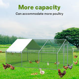 FT Large Metal Chicken Coop, Walk-in Poultry Cage Chicken Runs House, Chicken Coop