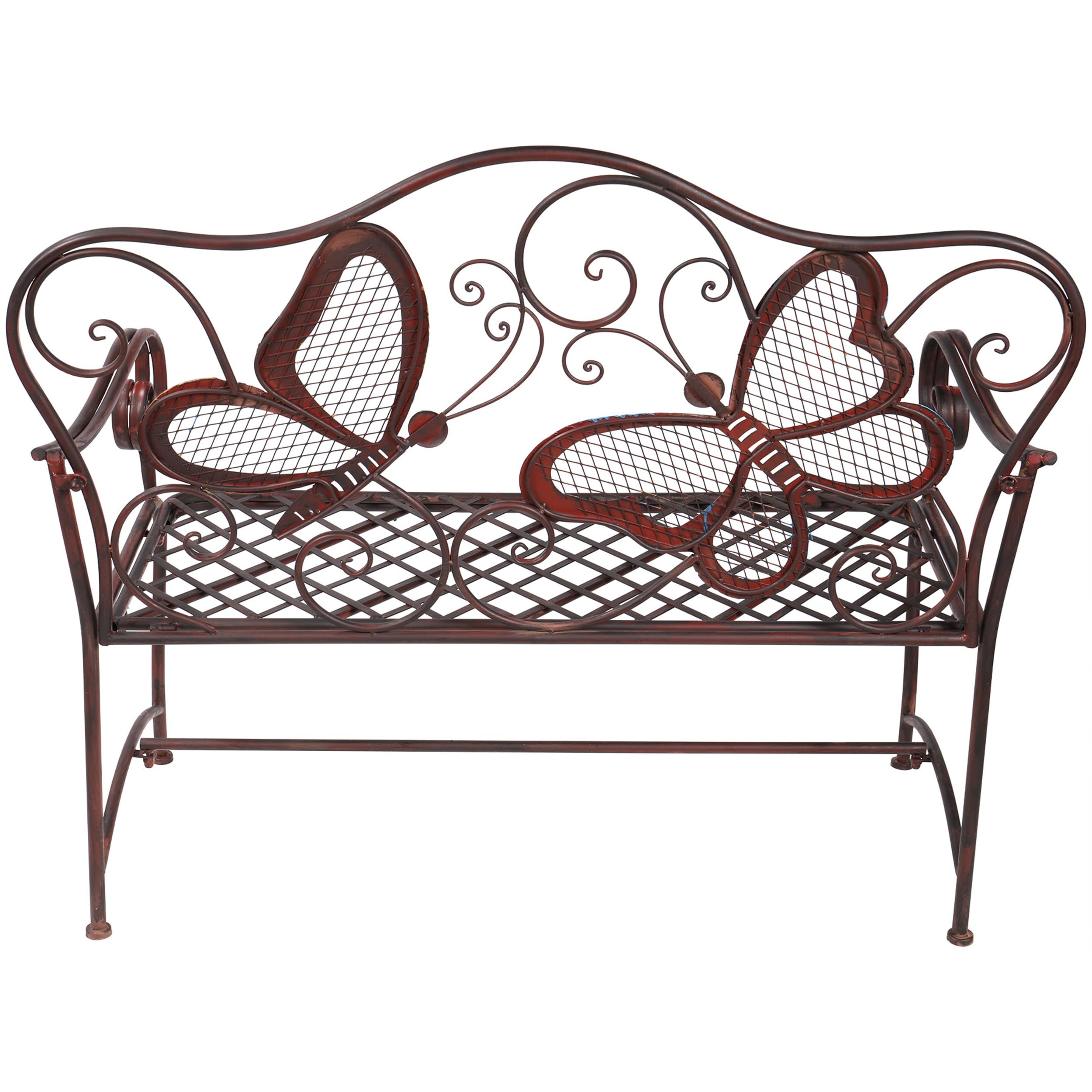 45" x 23" Outdoor 2-Person Butterfly Garden Bench
