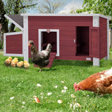 Large Chicken Coop with Upgraded Perches, Wooden Outdoor Chicken Cage