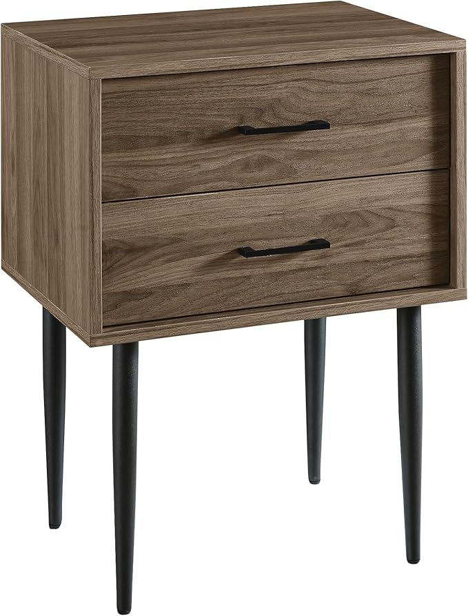 Olivia Modern 2-Drawer Rectangle Nightstand Bedroom Side End Accent Table, 20 Inch