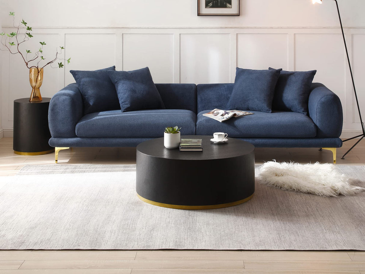 Black Coffee Table Side Table End Table for Living Room