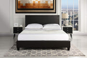 Classic Faux Leather Dark Brown Platform Bed Frame