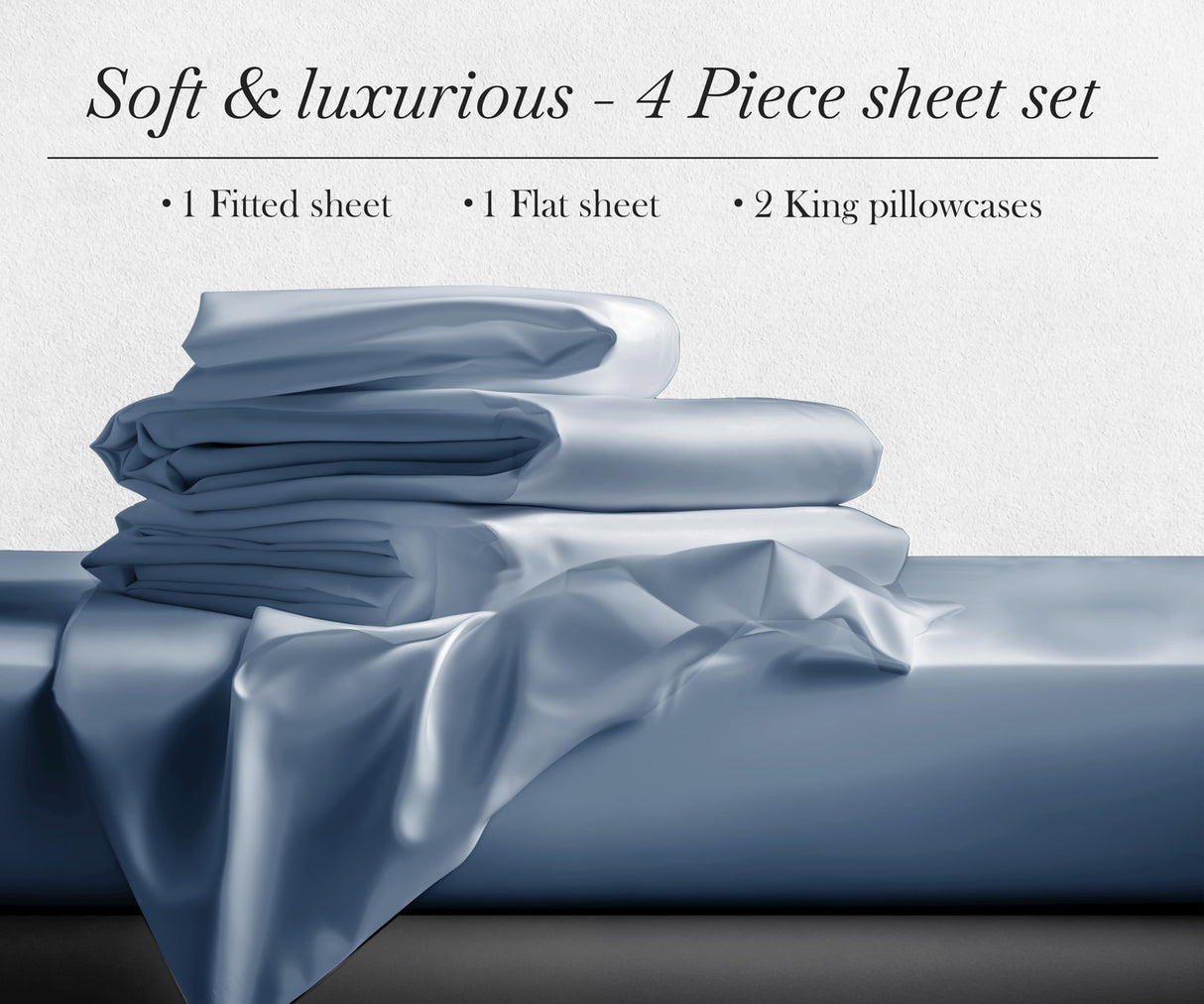 Certified Luxury 100% Egyptian Cotton Sheets, King Size Bed Sheets,