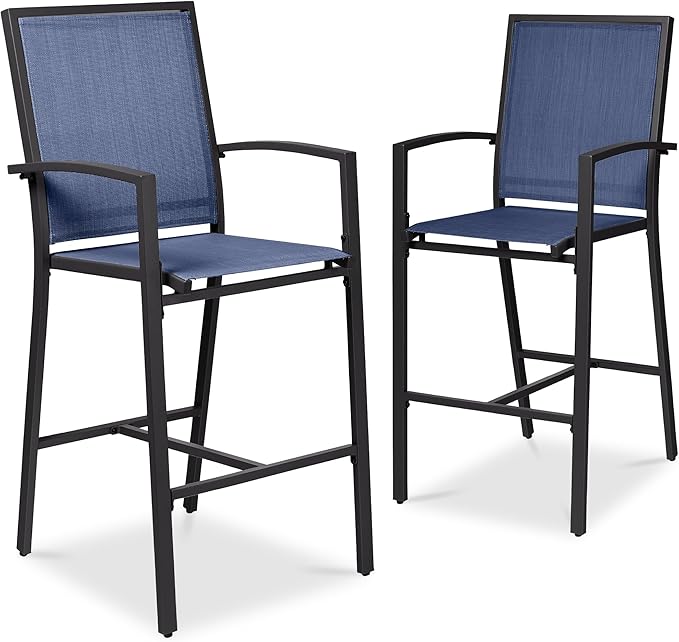 Outdoor Bar Stools Set of 2, Bar Height, Patio Furniture