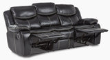 Double Reclining Sofa (Manual), Black