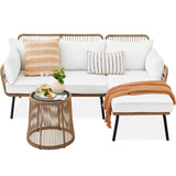 Outdoor Rope Woven Sectional Patio Furniture L-Shaped