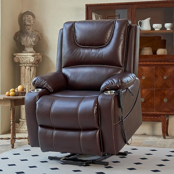 9196E Extra Large Power Recliner Lay Flat Chair Oversized Big Tall Man Dual Motor