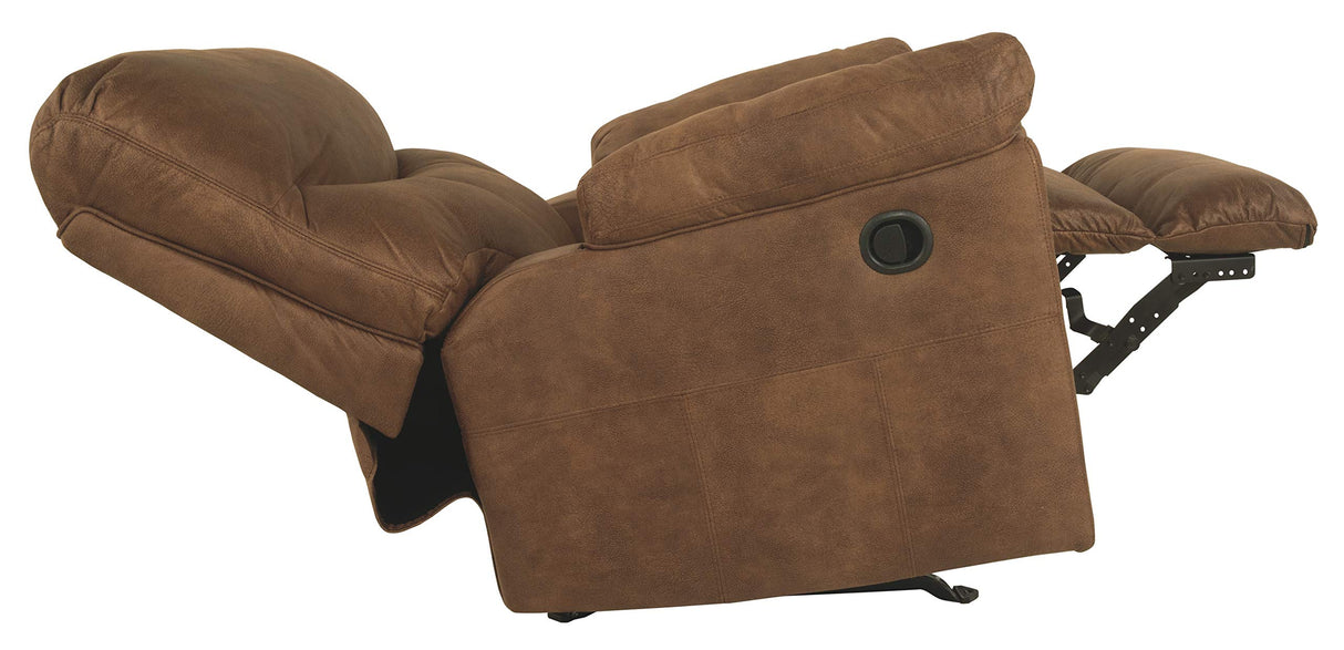 Boxberg Oversized Faux Leather Manual Pull Tab Rocker Recliner, Brown