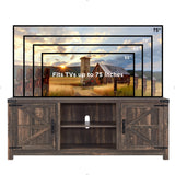 Farmhouse TV Stand for TVs Up to 75 inches, Wood Barn Door Media Television Console