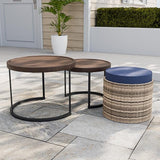 Sunset Dune Collection Round Modern Nesting Coffee Tables