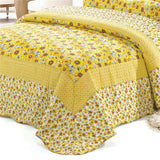 Cotton Polka Dot Comforter Set Sunflower Patchwork Bedspreads Quilt Sets Sunflower