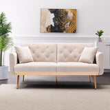 65" Teddy Sofa Couch,Convertible Futon Sofa Bed,Comfy Recliner Couch