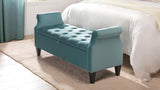 Jacqueline Tufted Roll Arm Storage Bench,