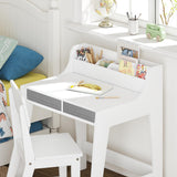 Kids Desk and Chair Set, Study Desk for Kids with Storage Bins