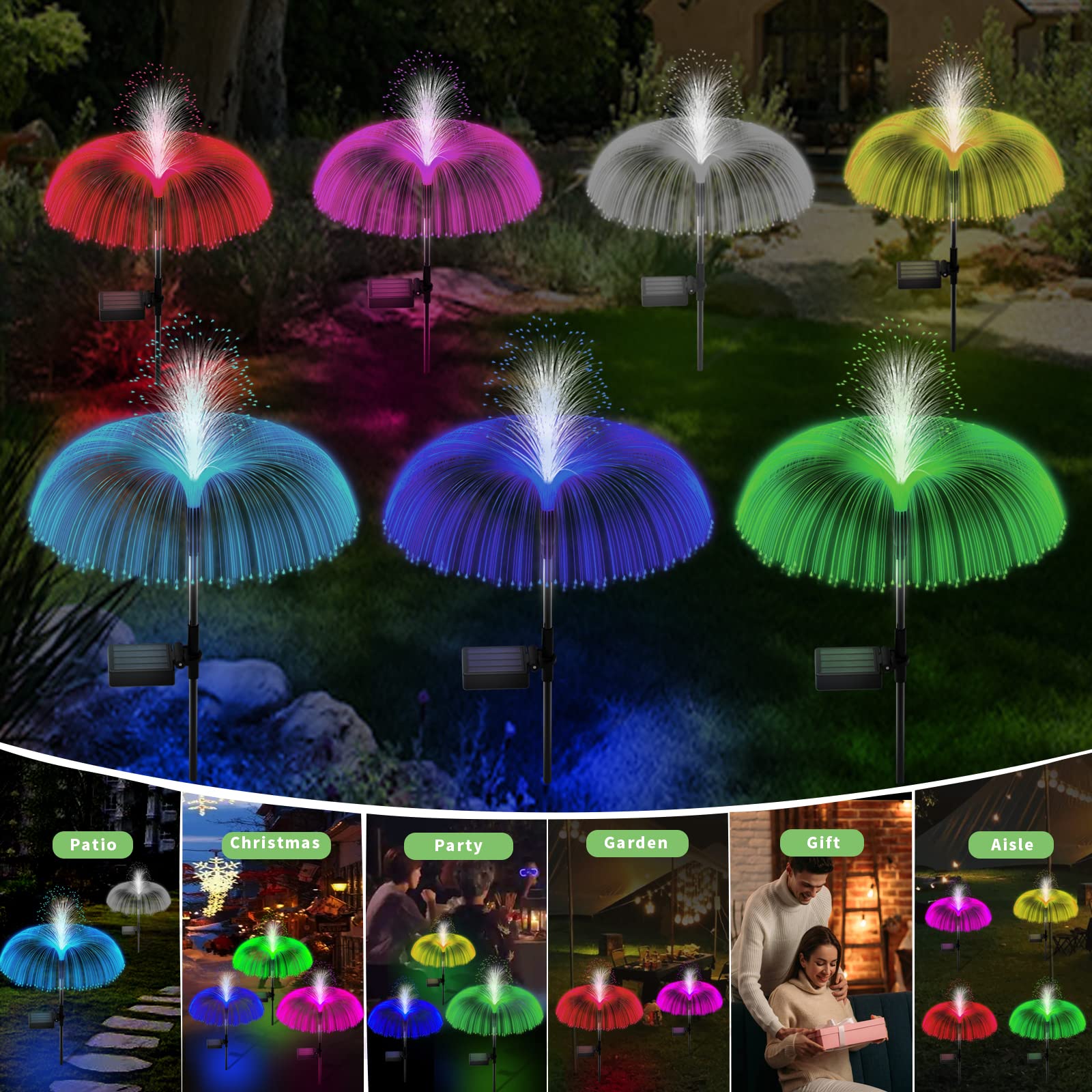 Solar Garden Lights Outdoor Decorative Waterproof, Solar Light for Outside