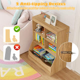 Toy Storage Organizer, 5-Cubby Kids Bookshelf with Footboard and Anti-Tipping