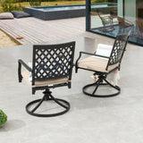 Patio Swivel Rocker Furniture Metal Outdoor Dining Chairs with Cushion Set