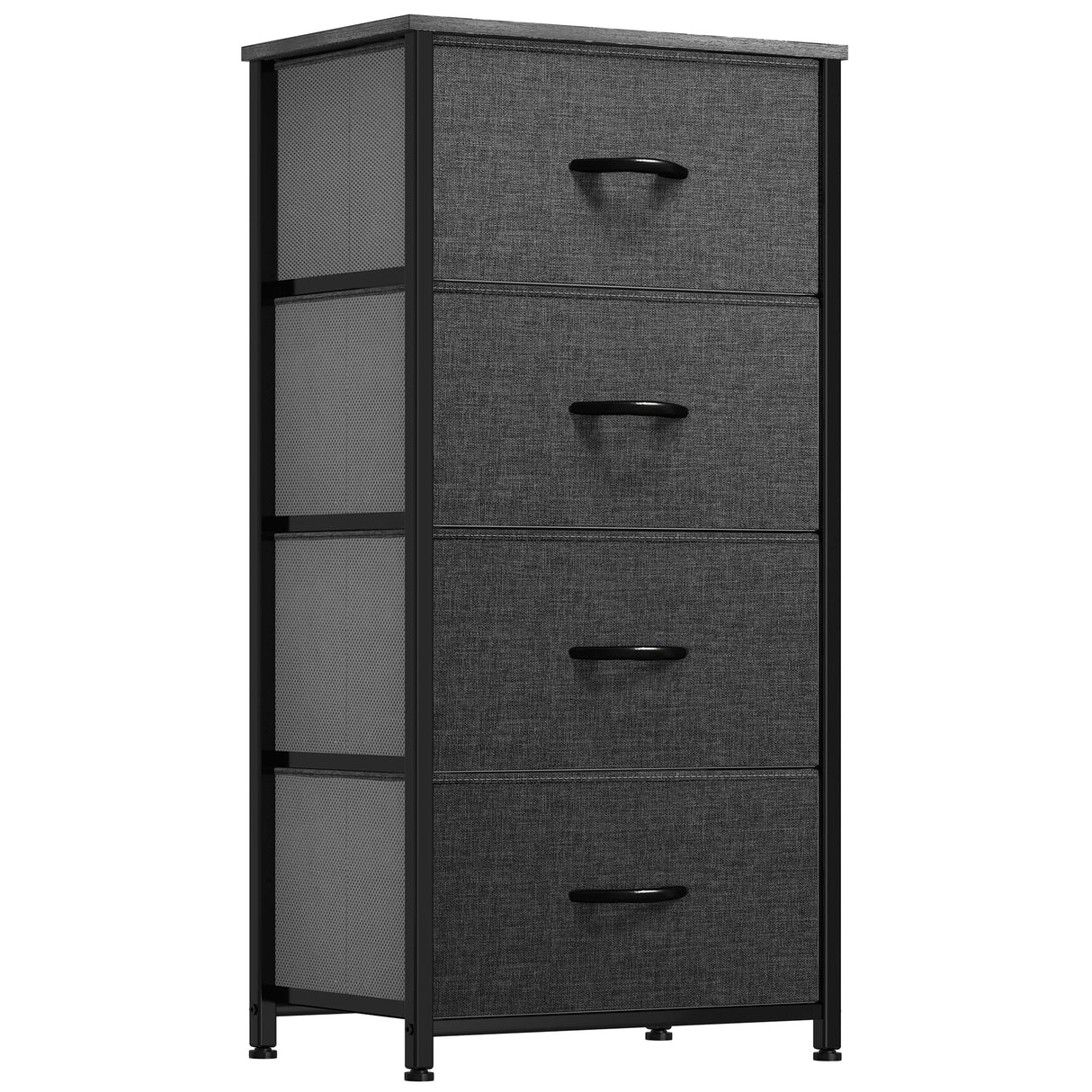 Storage Tower with 4 Drawers - Fabric Dresser, Organizer Unit for Bedroom, Living Room,