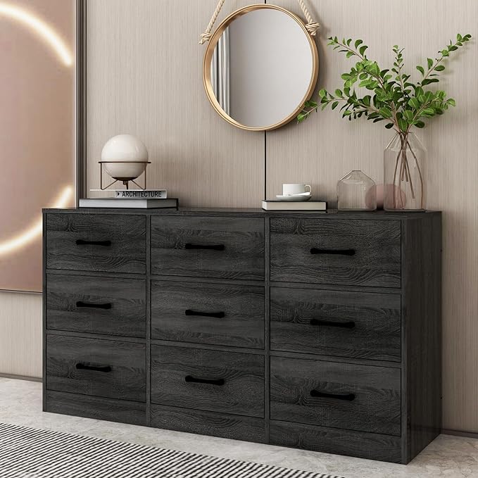 Dresser for Bedroom, 9 Drawer Large Wide Dressers