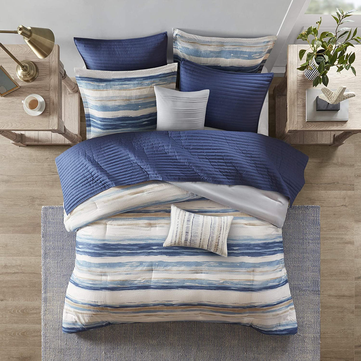 Marina Comforter Quilt Combo Set - Modern Luxury Design, All Season Down