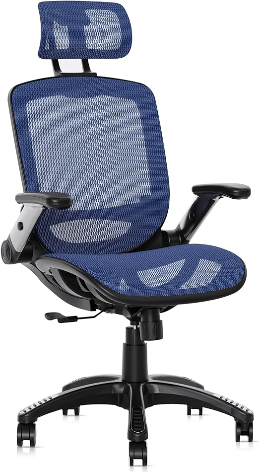 High Back Desk Chair - Adjustable Headrest with Flip-Up Arms