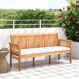 62.5’’ Outdoor Bench Acacia Wood - 3-Person Patio Bench w/Backrest