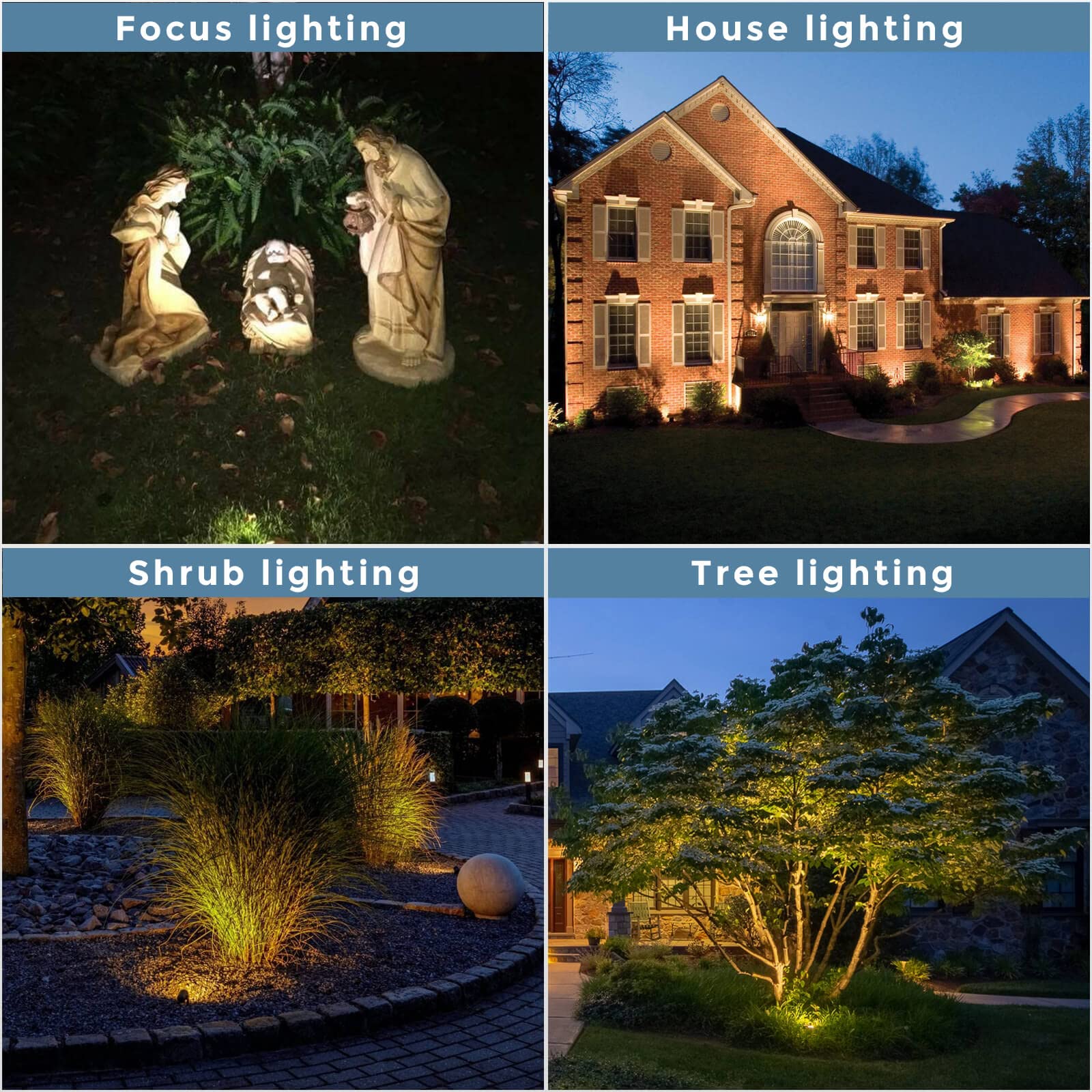 Solid Brass Outdoor Landscape Spotlights, 12V Heavy Duty Low Voltage LED Spot Light