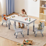 Toddler Table and Chairs Set for 4, 47.2''L x 23.6''W Kids Study Table and Chair Set,