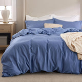 Cotton Duvet Cover Queen Size - Moisture Wicking and Silky Eucalyptus Lyocel