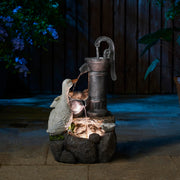 Outdoor Fountain 23.25" Height, Waterfall Fountain Indoor Water Fountain Freestanding