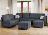 Oversized Modular Couch with Storage Ottoman Large Corduroy Sectional Couch