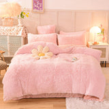 Fluffy Plush Duvet Cover Full Size, Luxury Shaggy Ultra Soft Bedding Set, 3 Pieces Warm