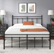 Nicholas 30 cm Metal Platform Bed Frame with Headboard and Spindle Footboard